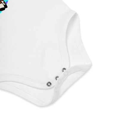 Witte baby romper met  de onderkant knopen