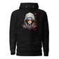 Een premium zwarte unisex hoodie met een afbeelding van de Blood Warrior op de voorkant, met een witte achtergrond