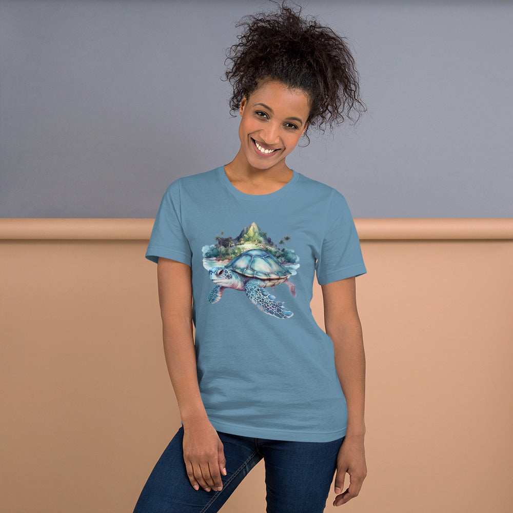 Blauwe Groene Zee Schildpad, Casual T-Shirt